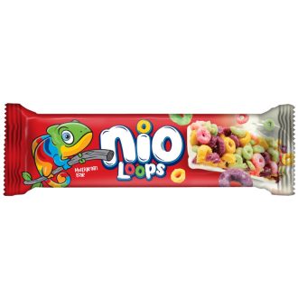   Nio gabonapehely-szelet 23g tejturmix ízű fehér bevonóval Loops