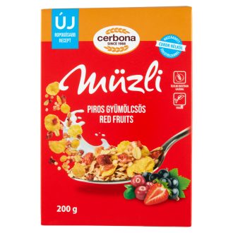  Cerbona piros gyümölcsös müzli cukor hozzáadása nélkül, édesítőszerrel 200 g