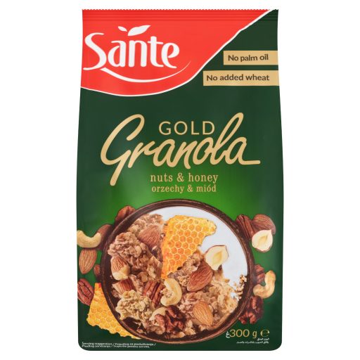 Sante Granola Gold teljes kiőrlésű cereáliapelyhek magvakkal és mézzel 300 g