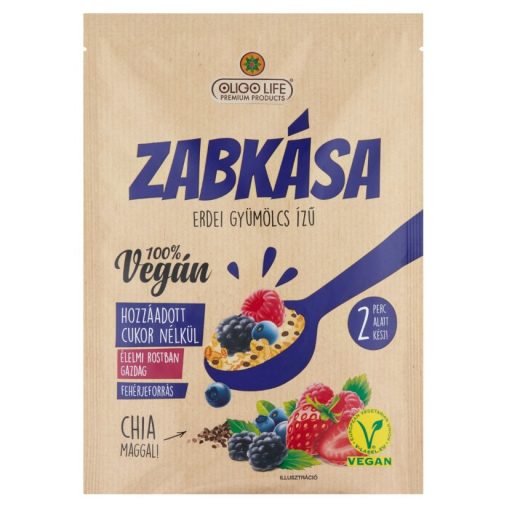Oligo Life zabkása 65g erdei gyümölcs ízű édesítőszerekkel