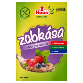 Haas Natural zabkása 50g erdei gyümölcsös gm,lm,vegán