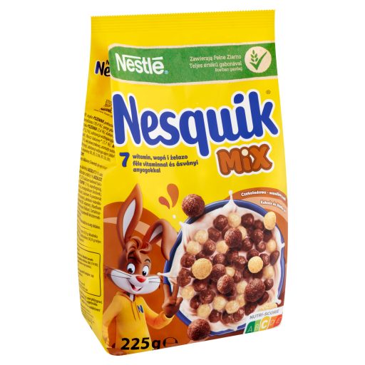 Nestlé Nesquik Mix kakaós és vaníliaízű, ropogós gabonapehely vitaminokkal, ásványi anyagokkal 225 g