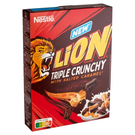 Nestlé Lion Triple Crunchy ropogós gabonapehely sós karamellel csokoládés bevonattal 300 g