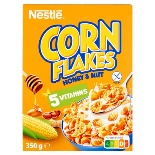 Nestlé Corn Flakes gluténmentes ropogós kukoricapehely mézzel, földimogyoróval és vitaminokkal 350 g
