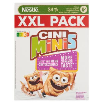   Nestlé Cini Minis ropogós, fahéjas gabonapehely teljes kiőrlésű búzával, vitaminokkal és vassal 1 kg