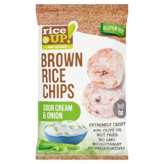   RiceUp! Eat Smart teljes kiőrlésű barna rizs chips hagymás-tejfölös ízesítéssel 60 g