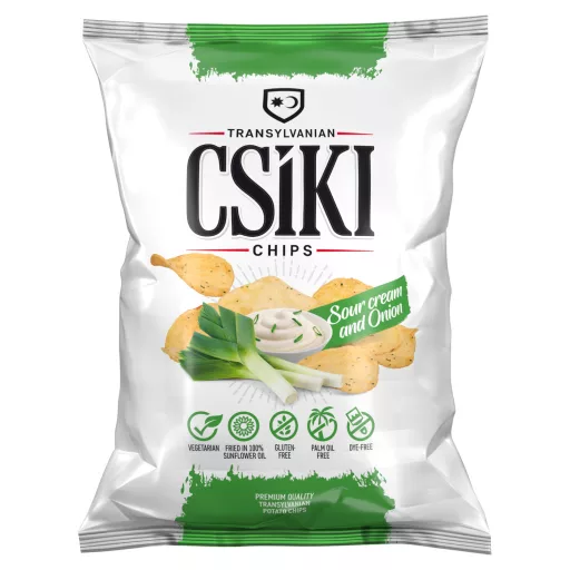 Csíki Csipsz hagymás-tejfölös ízesítésű burgonyacsipsz 60 g