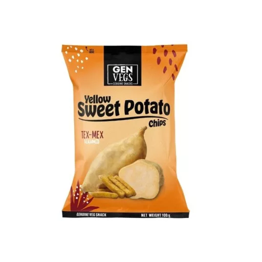 Gen Vegs sárga édesburgonya chips 100g Tex Mex