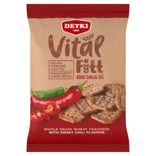 Detki Vital Fitt édes chilis ízű, teljes kiőrlésű kréker, cukor hozzáadása nélkül 100 g