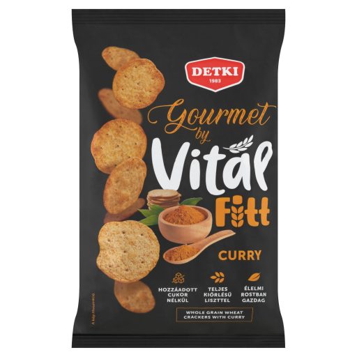 Detki Gourmet by Vital Fitt teljes kiőrlésű kréker curry fűszerkeverékkel 100 g