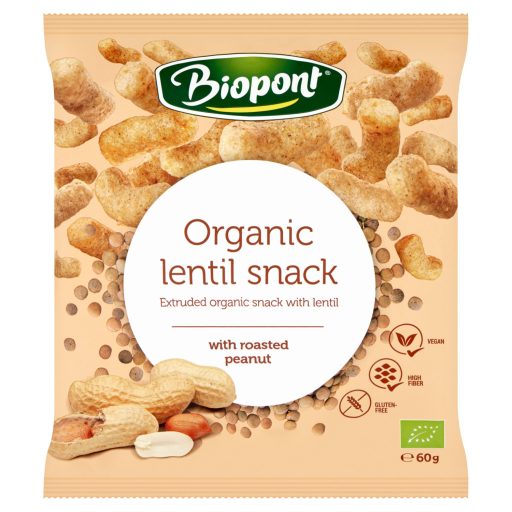 Biopont bio gluténmentes extrudált lencse földimogyoróval 60 g