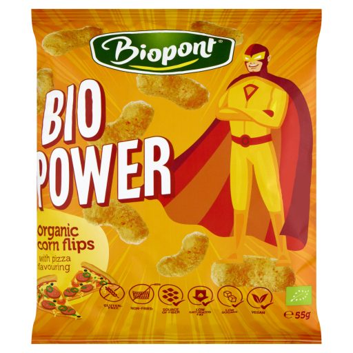 Biopont Bio Power bio gluténmentes kukorica snack pizza ízesítéssel 55 g