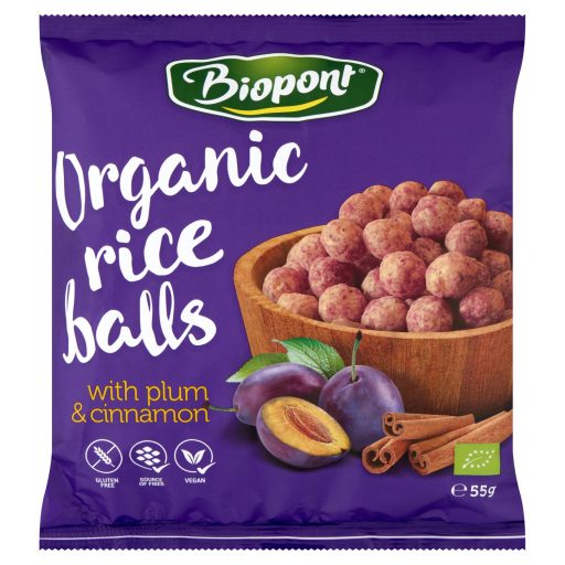 Biopont gluténmentes bio rizsgolyó szilvával és fahéjjal 55 g