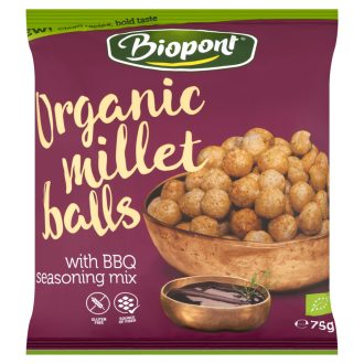   Biopont gluténmentes bio extrudált kölesgolyó barbecue fűszerkeverékkel 75 g