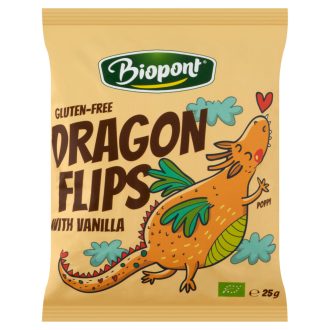   Biopont Dragon Flips Bio gluténmentes kukorica snack valódi vaníliával 25 g