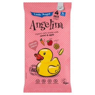   Little Angel Angelina extrudált kukoricás bio snack répával és almával 4 x 15 g (60 g)
