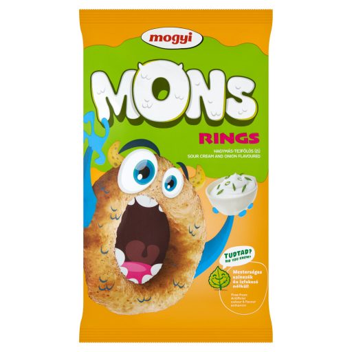 Mogyi Mons Rings kukoricasnack 70g hagymás-tejfölös