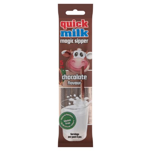 Quick Milk Magic Sipper csokoládé ízű cukordrazséval töltött szívószál 5 x 6 g (30 g)