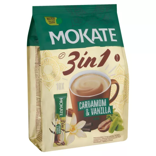 Mokate 3in1 instant kávéitalpor vanília ízű, kardamommal 10 x 17 g (170 g)
