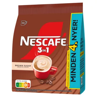   NESCAFÉ 3in1 Brown Sugar azonnal oldódó kávéspecialitás barna cukorral 10 x 16,5 g (165 g)  