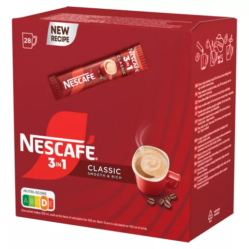 NESCAFÉ 3in1 Classic Smooth & Rich azonnal oldódó kávéspecialitás 28 x 15,5 g (434 g)