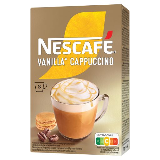 NESCAFÉ Vanilla Cappuccino vanília ízű azonnal oldódó kávéspecialitás 8 x 14 g (112 g)