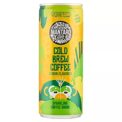 Mantaro Cold Brew Coffee citrom ízű, kávé alapú, szénsavas, energiamentes üdítőital 250 ml