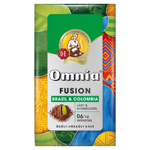 Omnia Fusion Brazil & Colombia lágy & gyümölcsös őrölt-pörkölt kávé 225 g