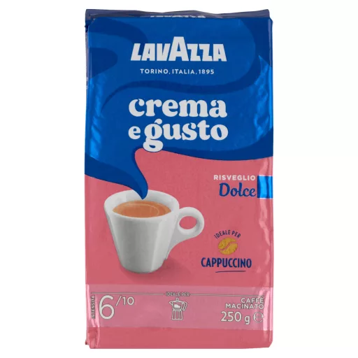 Lavazza Crema e Gusto Dolce lágy pörkölésű őrölt kávé 250 g