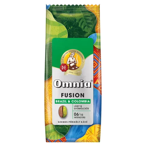 Omnia Fusion Brazil & Colombia lágy & gyümölcsös szemes pörkölt kávé 900 g