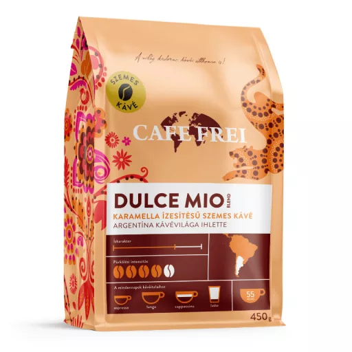 Café Frei kávékeverék 450g Dulce Mio karamella ízesítésű szemes