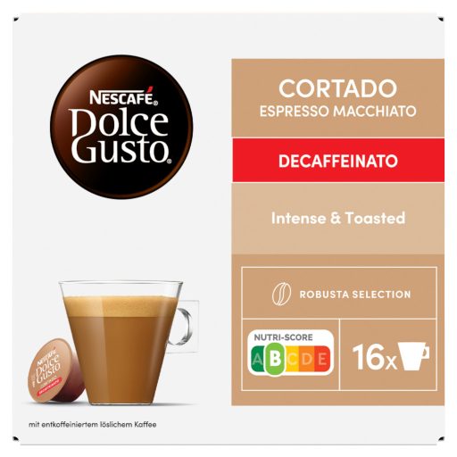 NESCAFÉ Dolce Gusto Cortado Espresso Macchiato koffeinmentes tejes kávékapszula cukorral 16 x 6,2 g