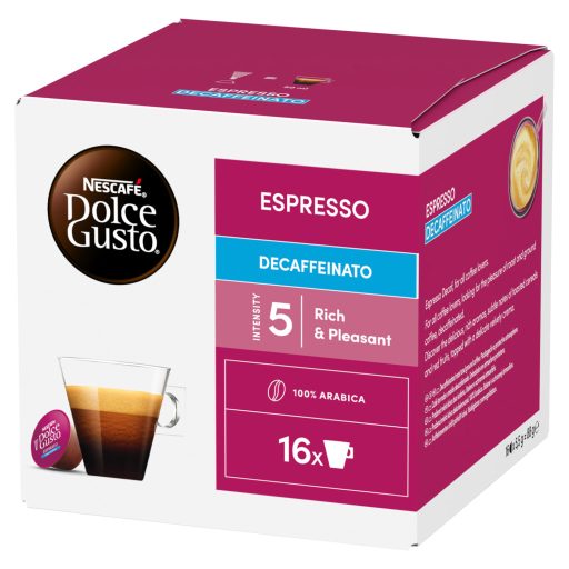 NESCAFÉ Dolce Gusto Espresso koffeinmentes őrölt pörkölt kávé kapszula 16 x 5,5 g (88 g)