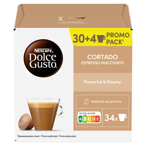 NESCAFÉ Dolce Gusto Cortado Espresso Macchiato telies tejpor azonnal oldódó kávéval 34 x 6,3 g