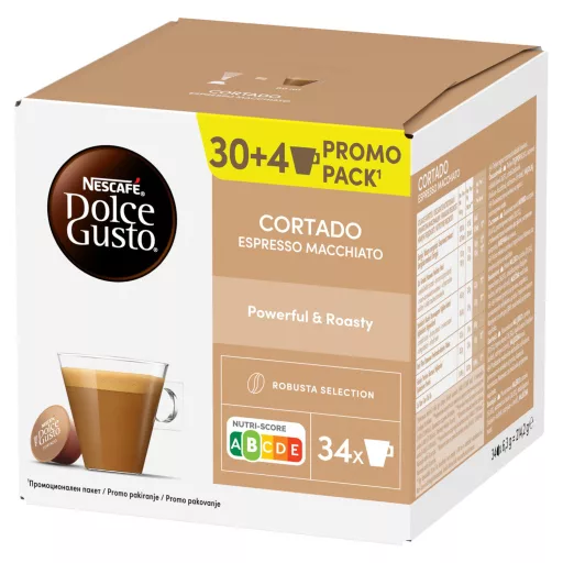 NESCAFÉ Dolce Gusto Cortado Espresso Macchiato telies tejpor azonnal oldódó kávéval 34 x 6,3 g