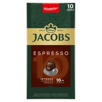   Jacobs Espresso Intenso őrölt-pörkölt kávé kapszulában 10 db 52 g
