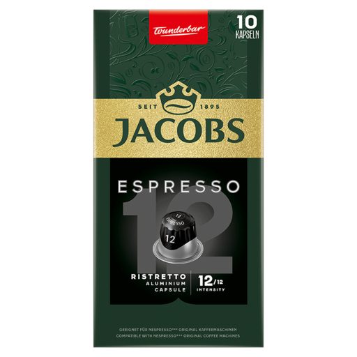 Jacobs Espresso Ristretto őrölt-pörkölt kávé kapszulában 10 db 52 g