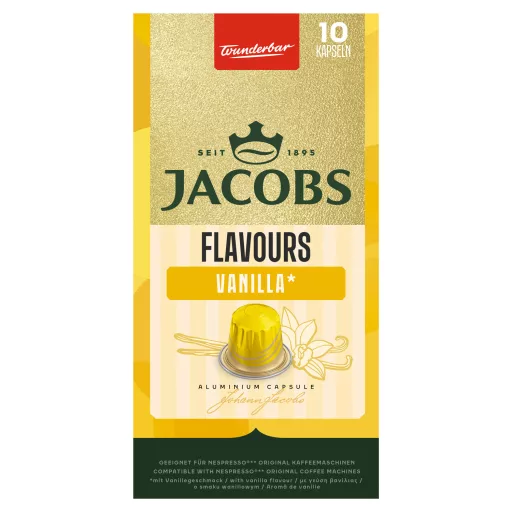 Jacobs vaníliaízű őrölt-pörkölt kávé kapszulában 10 db 49 g