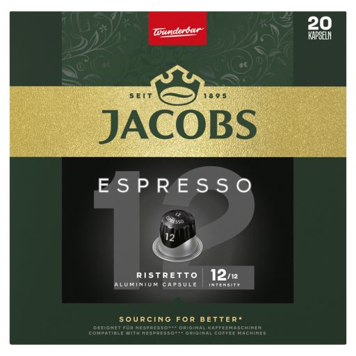 Jacobs Espresso Ristretto őrölt-pörkölt kávé kapszulában 20 db 104 g