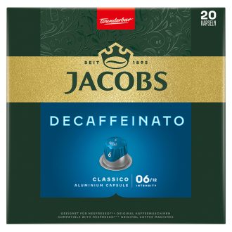   Jacobs Decaffeinato Classico koffeinmentes őrölt-pörkölt kávé kapszulában 20 db 104 g