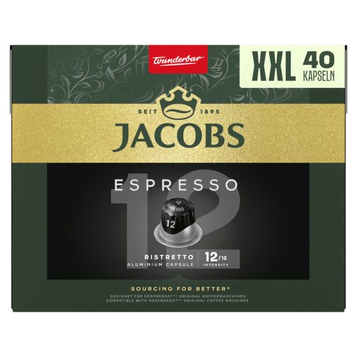 Jacobs Espresso Ristretto őrölt-pörkölt kávé kapszulában 40 db 208 g