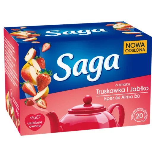 SAGA gyümölcstea 20x1,7g eper-alma filteres dobozos
