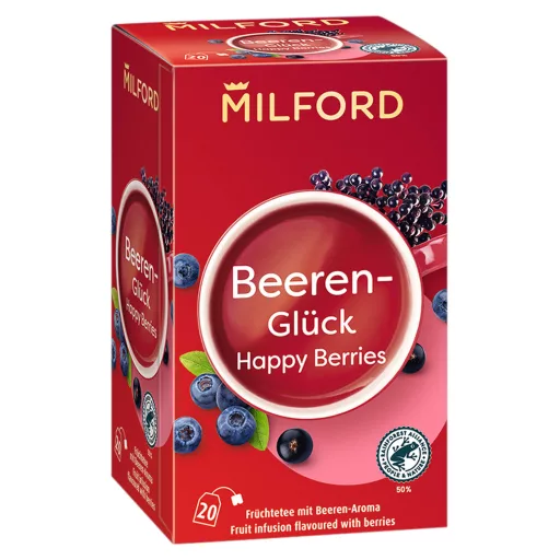 Milford Happy Berries bogyósgyümölcs ízű gyümölcstea 20 filter 50 g