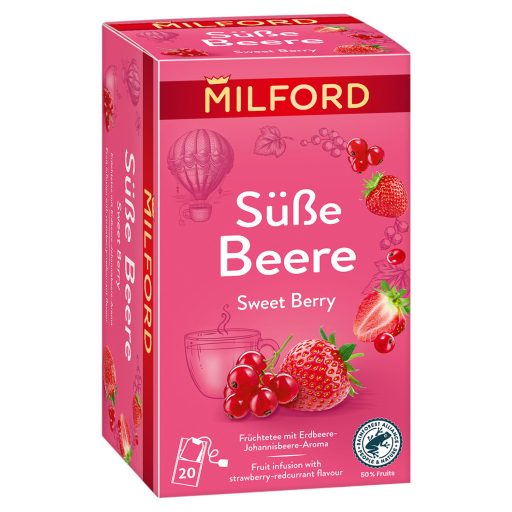 Milford gyümölcstea 20x2g földieper-ribizli