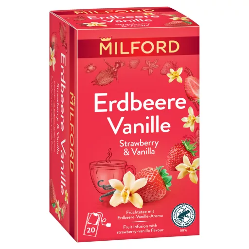 Milford gyümölcstea 20x2g eper-vanília