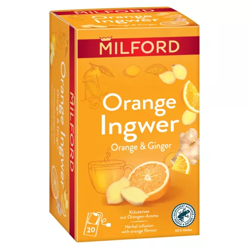 Milford gyógynövénytea 20x1,75g narancs-gyömbér