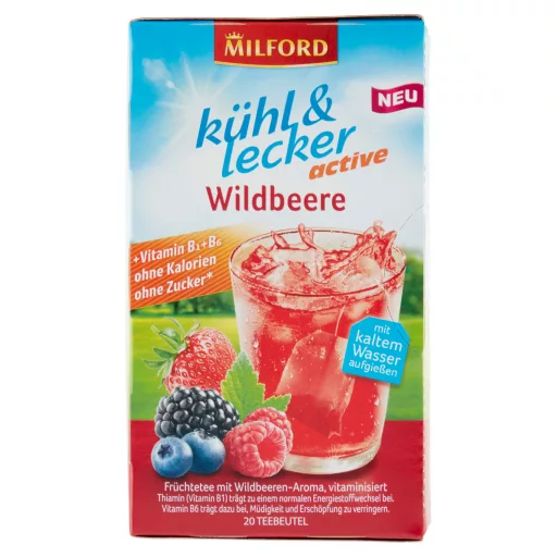 Milford kühl&lecker gyümölcstea 20x2,5g active erdei gyümölcs ízű hidegen készíthető