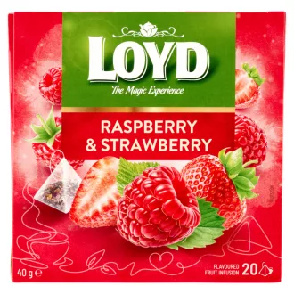   Loyd aromatizált filteres gyümölcstea málna és eper ízesítéssel 20 filter 40 g
