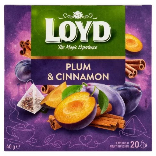 Loyd aromatizált, szilva és fahéj ízű gyümölcstea 20 filter 40 g