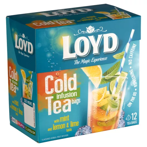 Loyd Cold gyümölcstea 12x2,5g citrom menta izű hidegen is készíthető